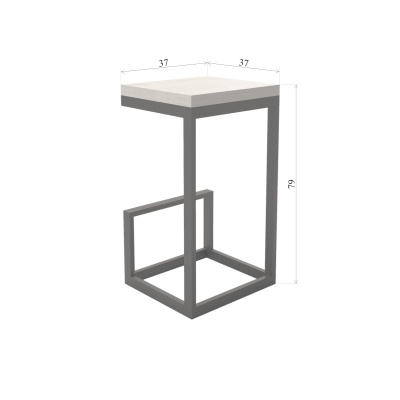 Стул барный Ярдс, ЛДСП Белый / Металлокаркас Белый